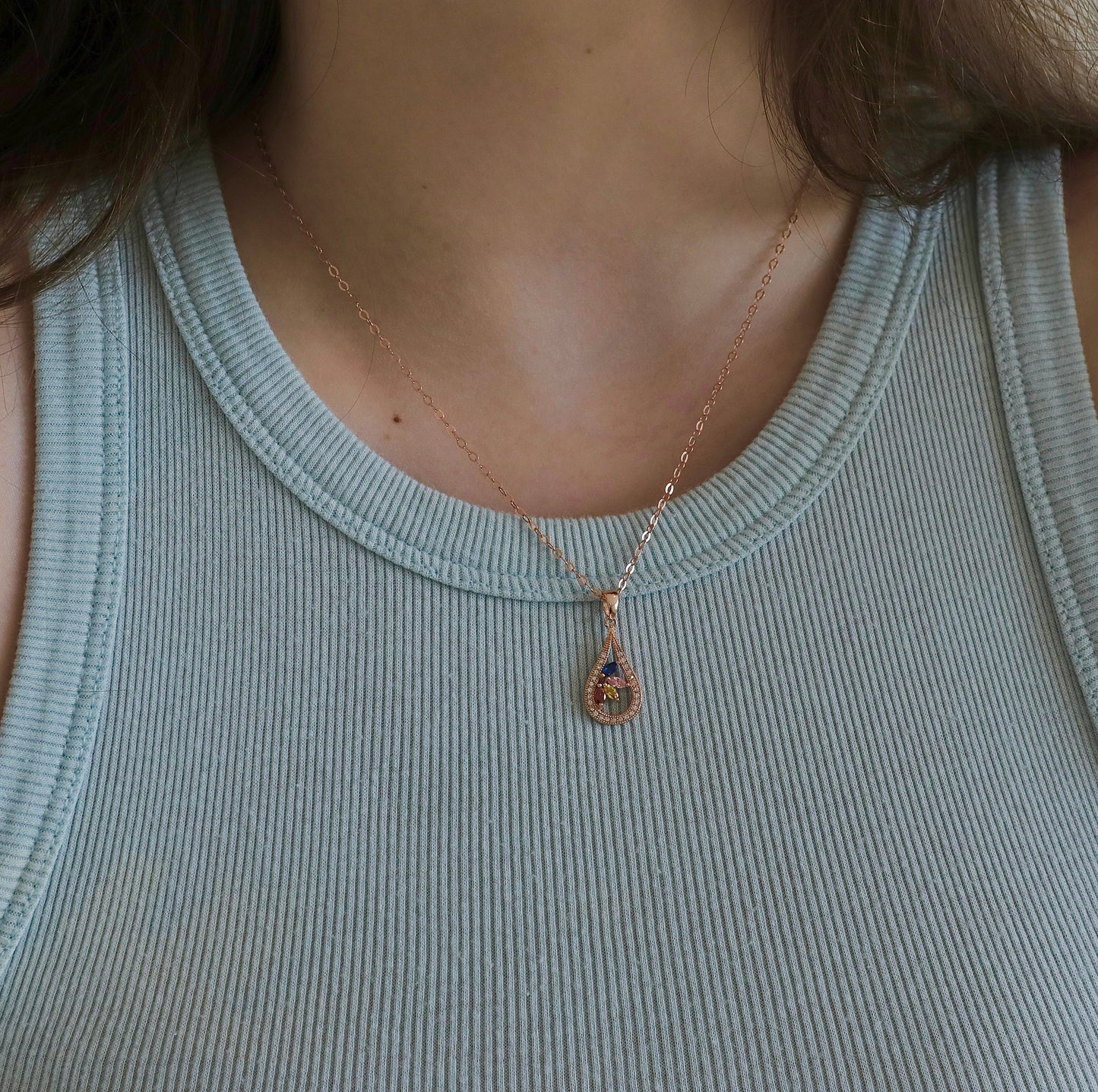 Rose Gold Flower Petal Necklace