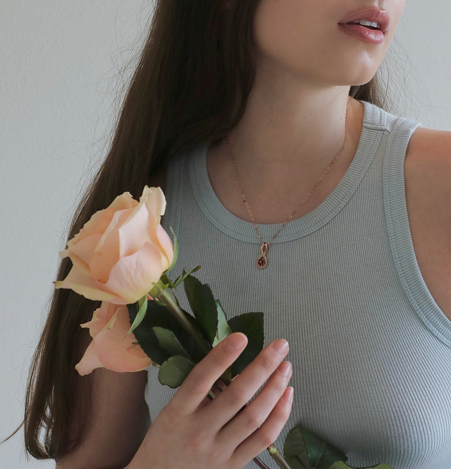 Rose Gold Flower Petal Necklace
