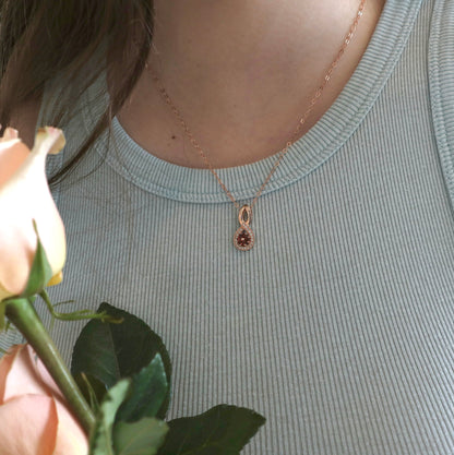 Rose Gold Flower Petal Necklace