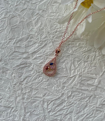Rose Gold Flower Petal Necklace