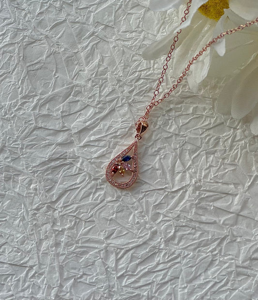 Rose Gold Flower Petal Necklace