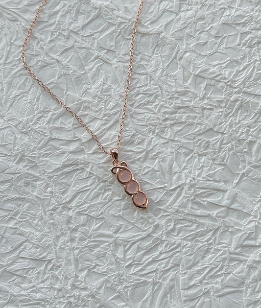 Rose Gold Pea Necklace With FuRong Stone