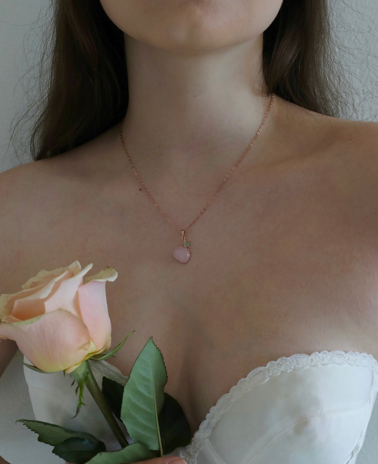 Rose Gold Apple Necklace